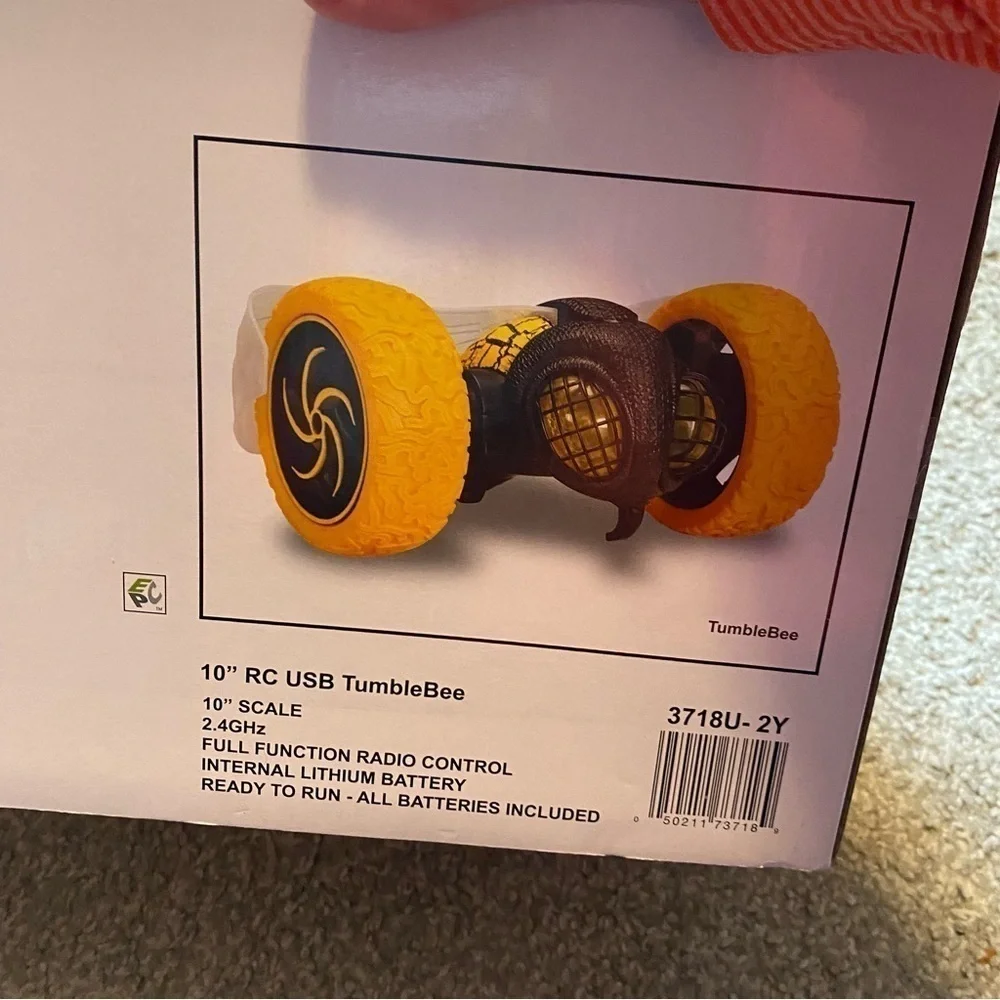 TUMBLEBEE RC 10” Talking Toy W Lights & Sound Jumps Flips Spins Remote Control